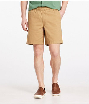 Men's Lakewashed Stretch Khaki Shorts, Pull-On, 8"