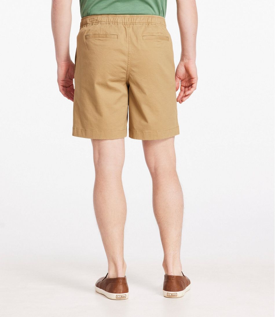 Men's Lakewashed Stretch Khaki Shorts, Standard Fit, Pull-On