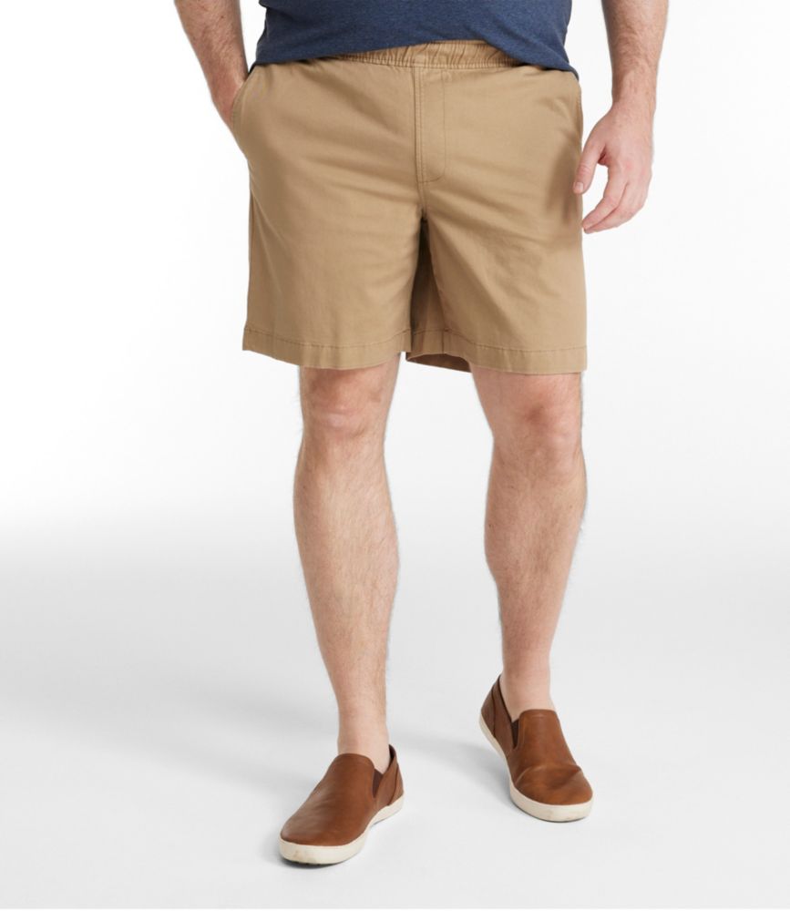 Men's Lakewashed Stretch Khaki Shorts, Pull-On, 8", Federal Gray, small image number 4