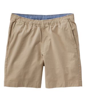 Men's Lakewashed Stretch Khaki Shorts, Pull-On, 8"