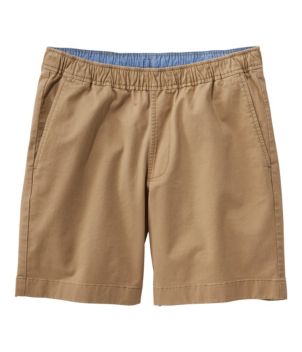 Men's Lakewashed Stretch Khaki Shorts, Pull-On, 8"