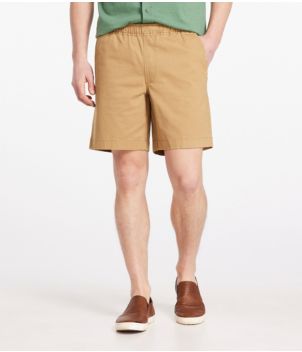 Men's Lakewashed Stretch Khaki Shorts, Pull-On, 8"