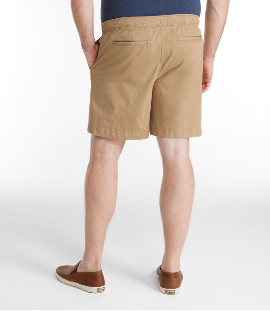 Men's Lakewashed Stretch Khaki Shorts, Pull-On, 8"