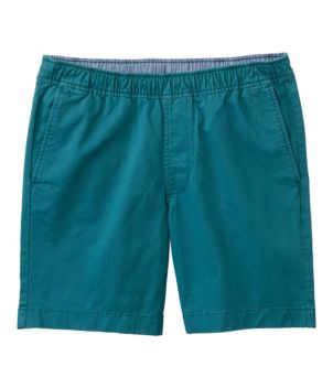 Men's Lakewashed Stretch Khaki Shorts, Pull-On, 8"