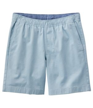 Men's Lakewashed Stretch Khaki Shorts, Pull-On, 8"