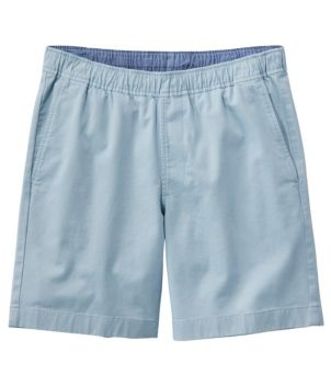 Men's Lakewashed Stretch Khaki Shorts, Pull-On, 8"