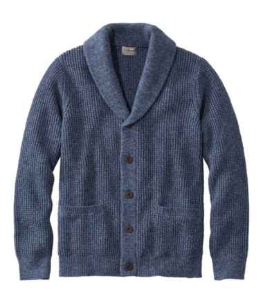 Men's Organic Cotton Waffle Sweater, Cardigan
