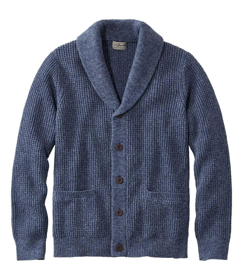 Men's Organic Cotton Waffle Sweater, Cardigan at L.L. Bean