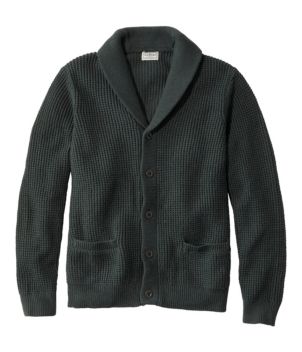 Men's Organic Cotton Waffle Sweater, Cardigan