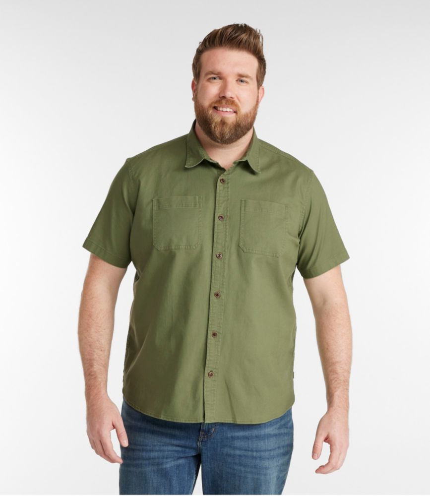 Men's BeanFlex® Twill Shirt, Traditional Untucked Fit, Short-Sleeve, Faded Orange, small image number 4
