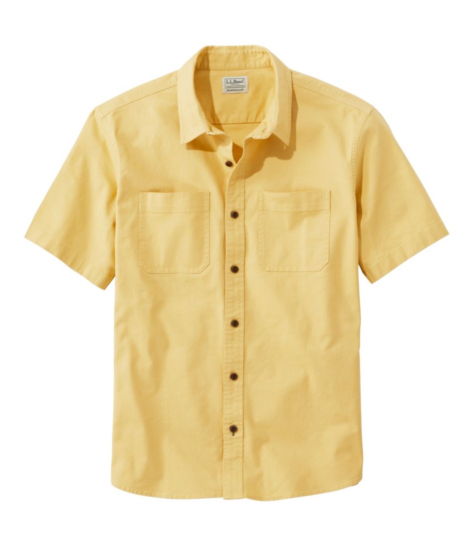 L. L. Bean Short Sleeve Yellow Fishing Shirt Mens Size XL Regular 