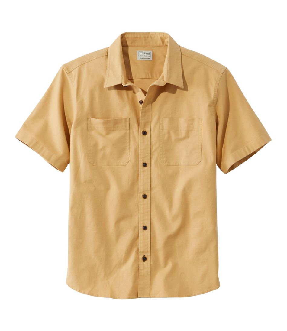 Men's BeanFlex Twill Shirt, Traditional Untucked Fit, Short-Sleeve ...