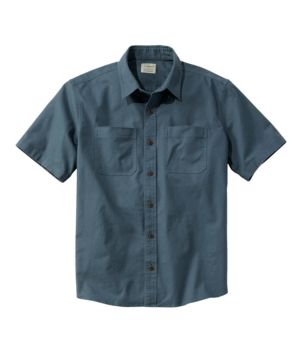 Men's BeanFlex Twill Shirt, Traditional Untucked Fit, Short-Sleeve