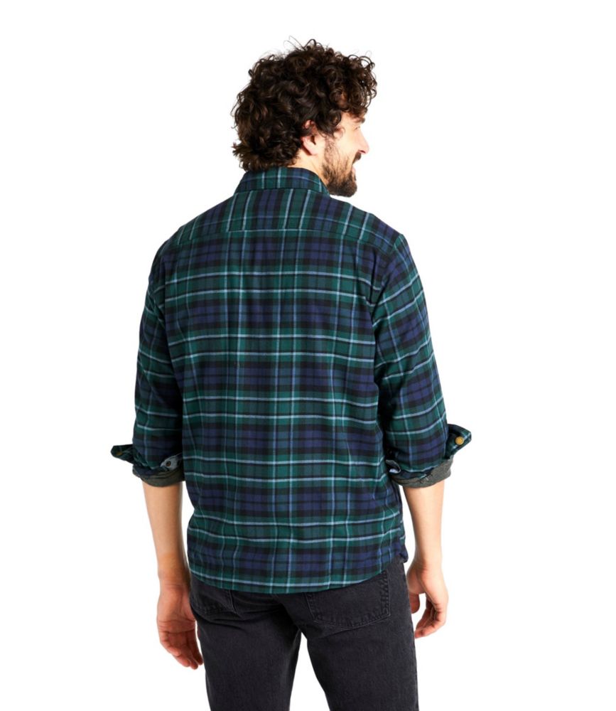 Men's BeanFlex® All-Season Flannel, Waffle-Lined Shirt, Traditional Untucked Fit, Orange Spice, small image number 3