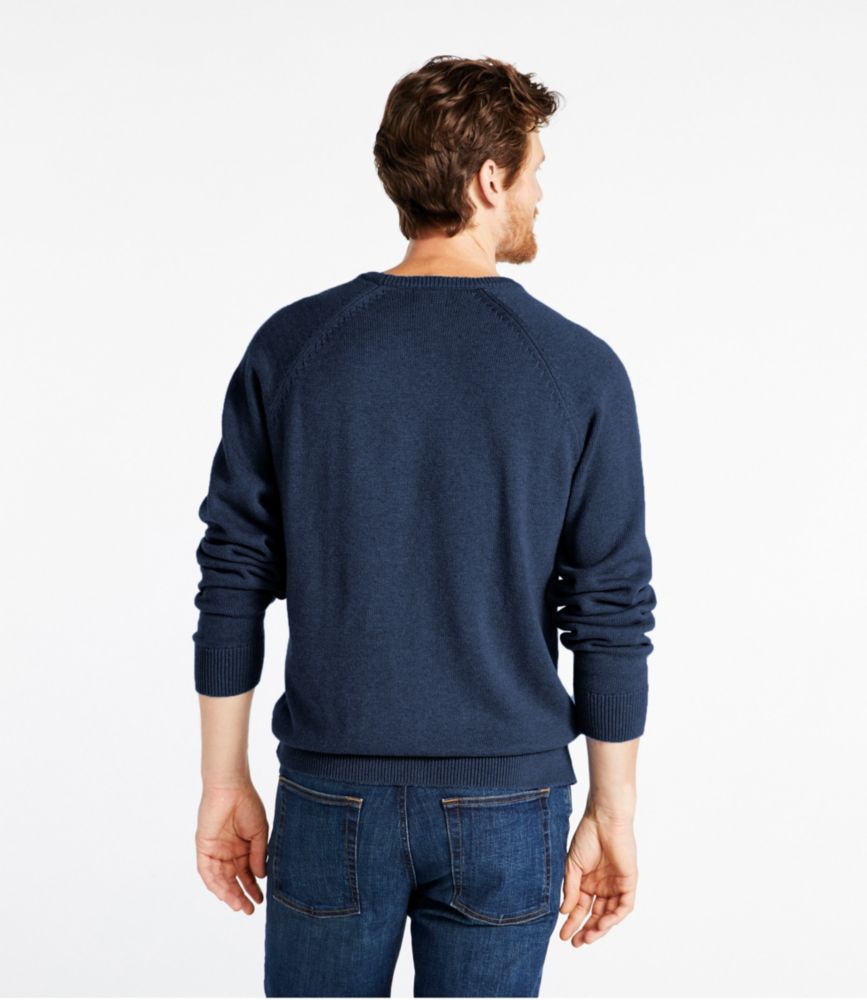 Men's Wicked Soft Cotton/Cashmere Sweater, Crewneck, Classic Navy, small image number 3