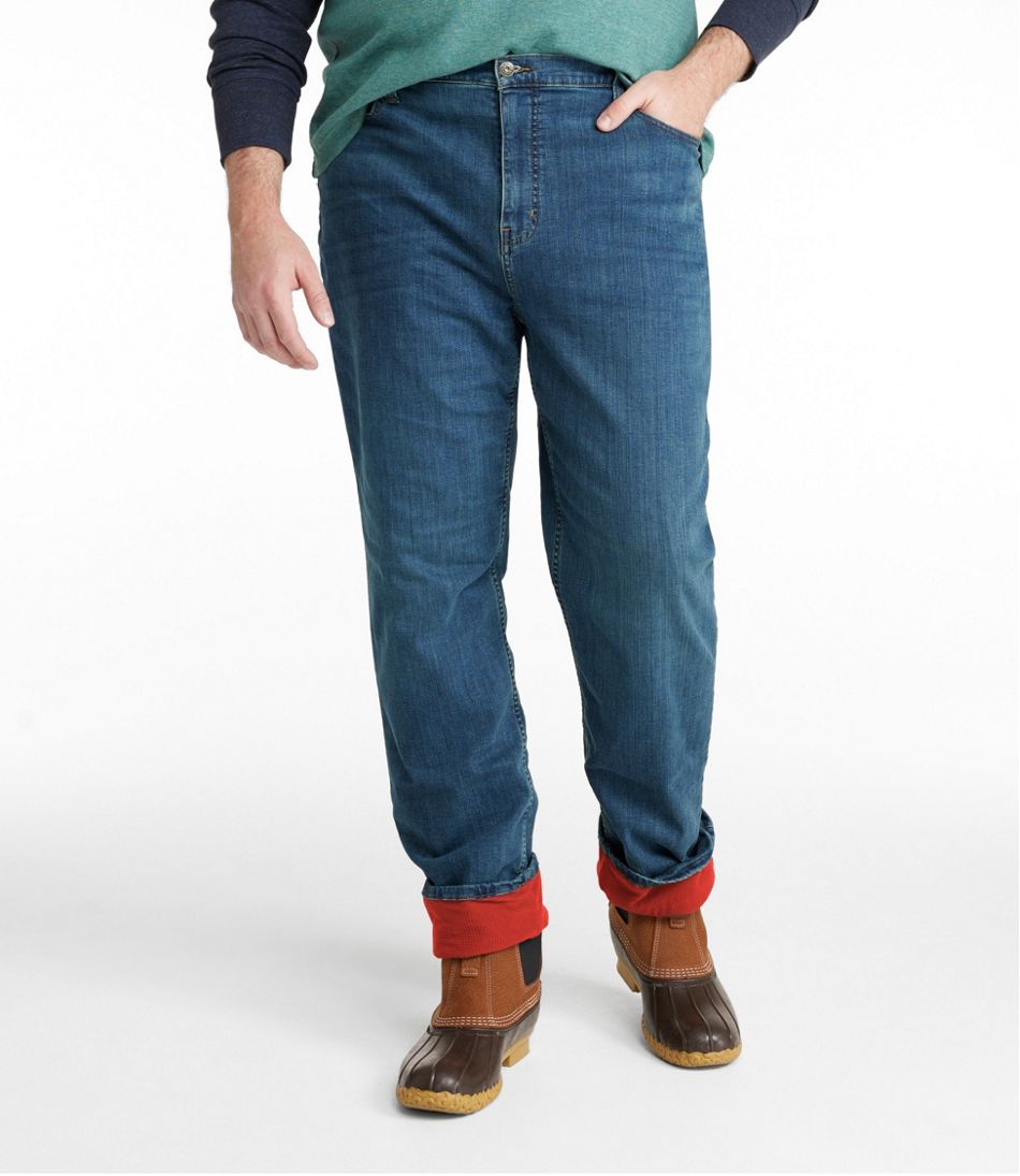 Men's Relaxed Fit Flannel-Lined 5-Pocket Jeans