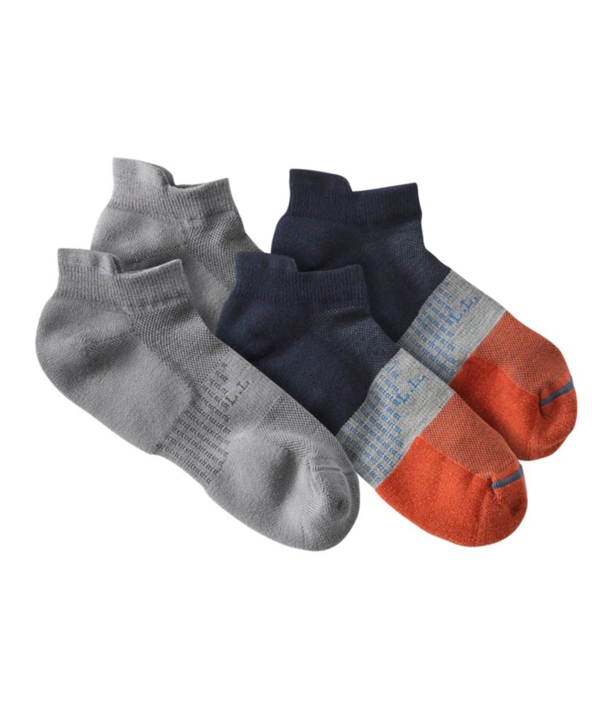 Men's L.L.Bean Athletic Socks, Two-Pack, Orange Spice+Graphite, small image number 1