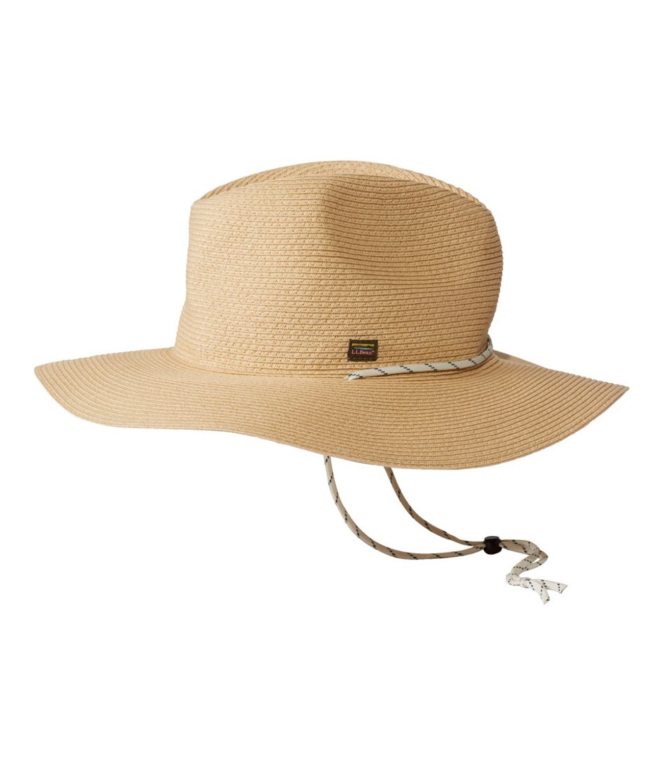 L.L. Bean Adult XL Beige Nylon Blend Adjustable Drawstring Wide Brim Sun Hat