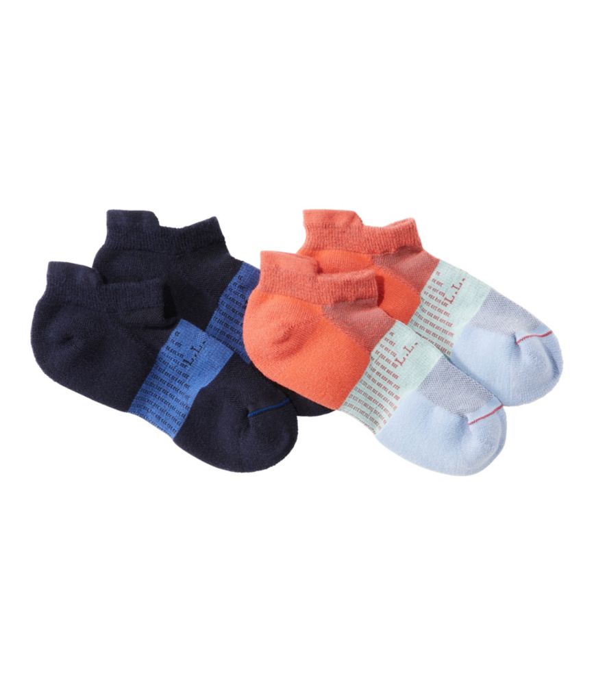 Women's L.L.Bean Athletic Socks, Two-Pack, Malibu Blue+Nautical Navy, small image number 1