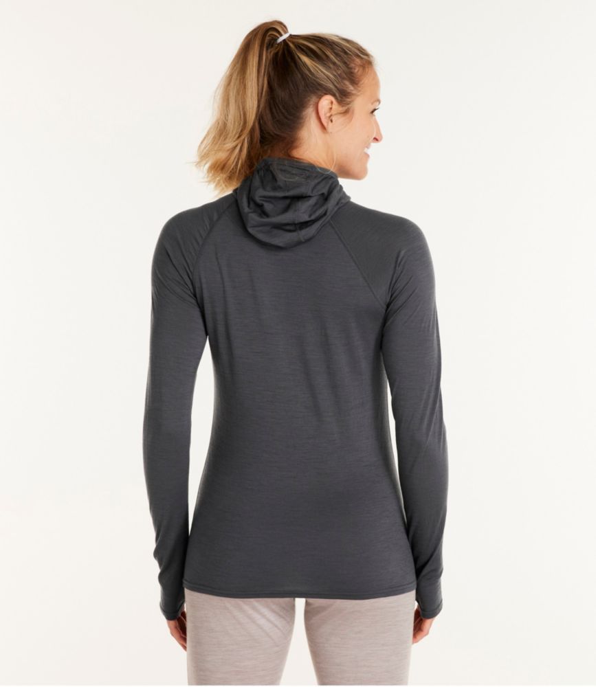 Women's Cresta Wool Ultralight 150 Base Layer, Hoodie, Faded Periwinkle, small image number 3