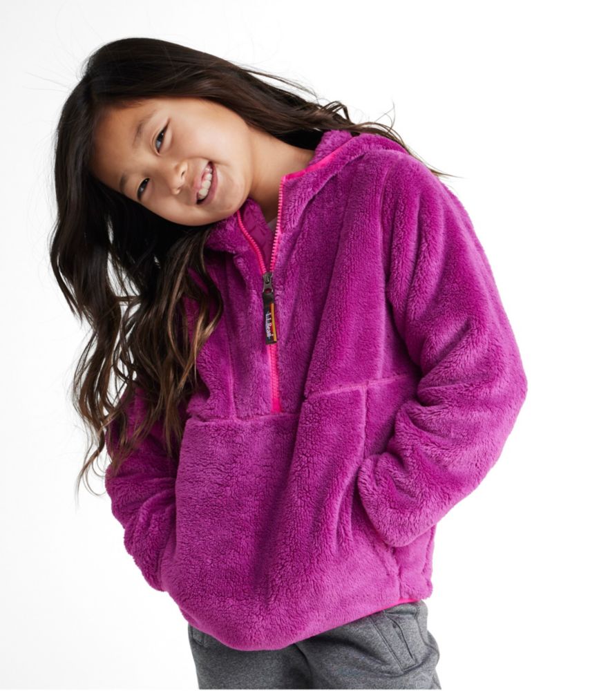 Kids' L.L.Bean Hi-Pile Fleece Hooded Pullover, , small image number 2