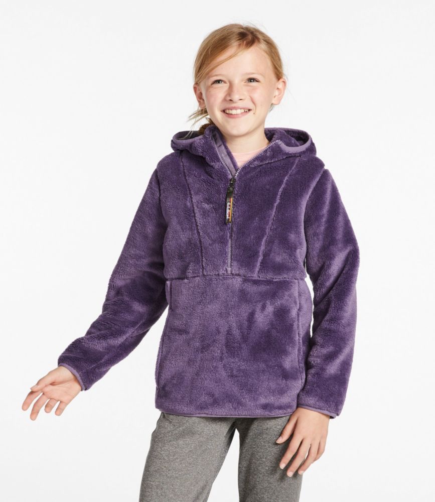 Kids' L.L.Bean Hi-Pile Fleece Hooded Pullover, Bright Navy, small image number 6