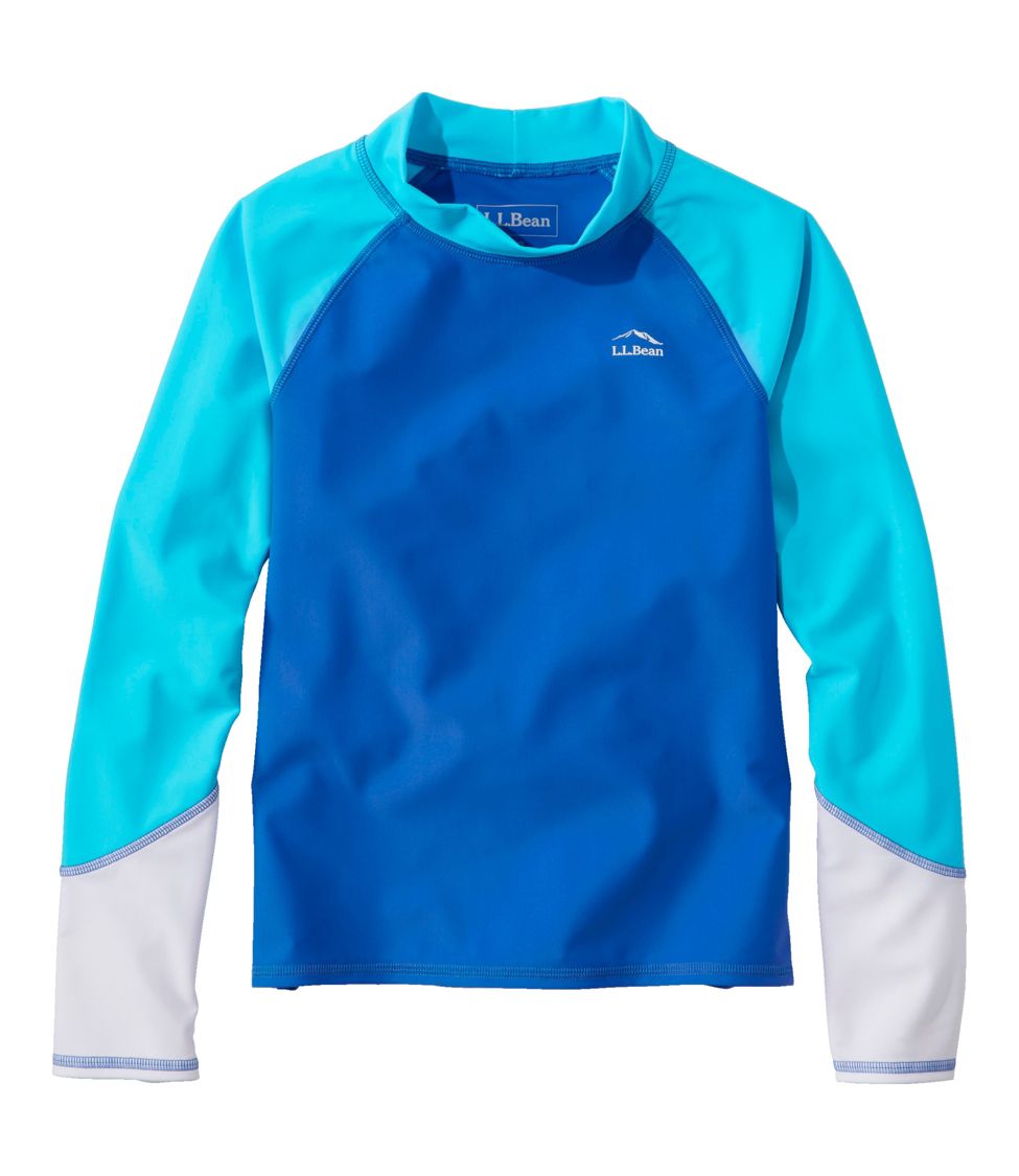 Kids' Sun-and-Surf Swim Shirt Brilliant Blue Color Block L 6X/7, Synthetic/Nylon | L.L.Bean