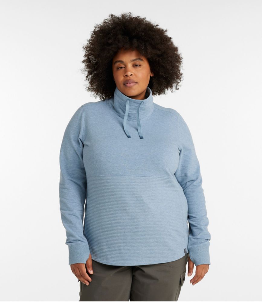 Women's L.L.Bean Cozy Mixed-Knit Pullover, Cadet Blue Heather, small image number 2