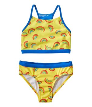 Girls' Watersports Swimwear, Crop-Top Bikini Set