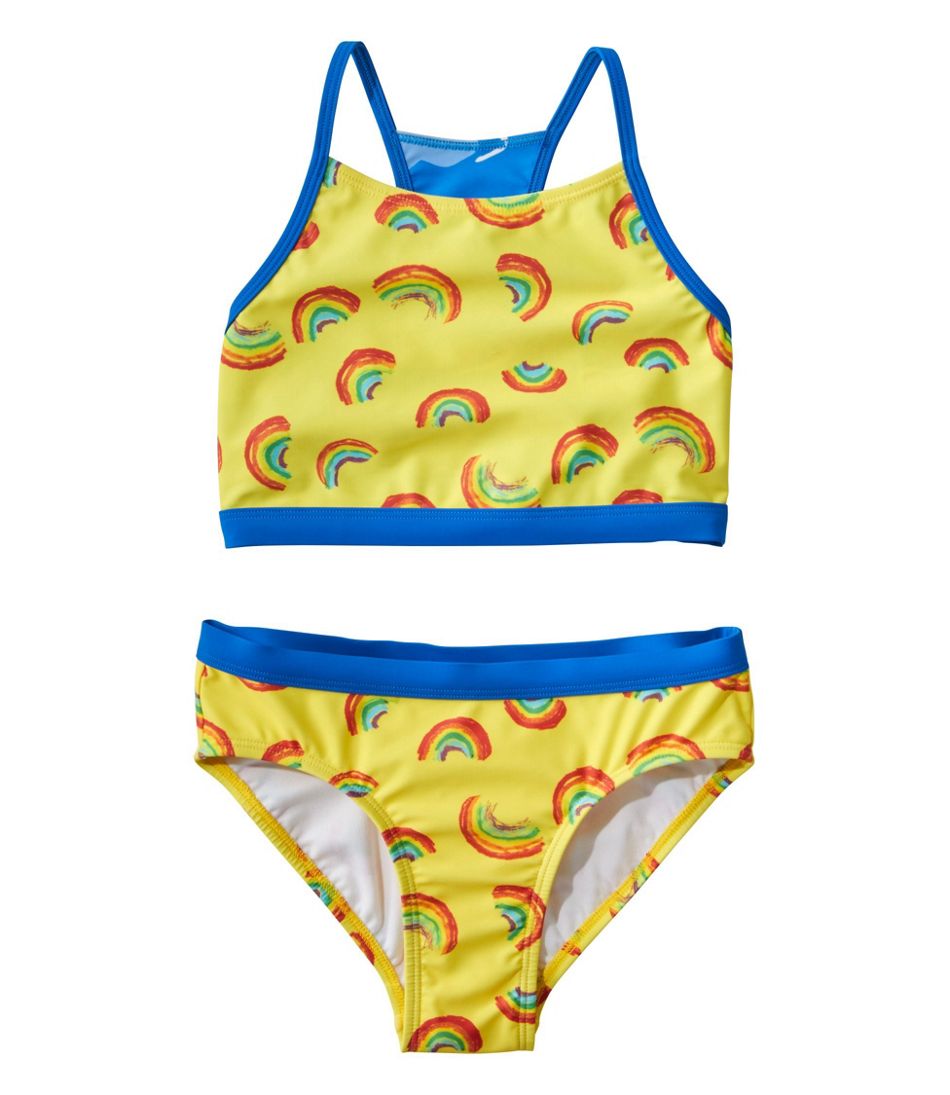 Girls' Watersports Swimwear, Crop-Top Bikini Set