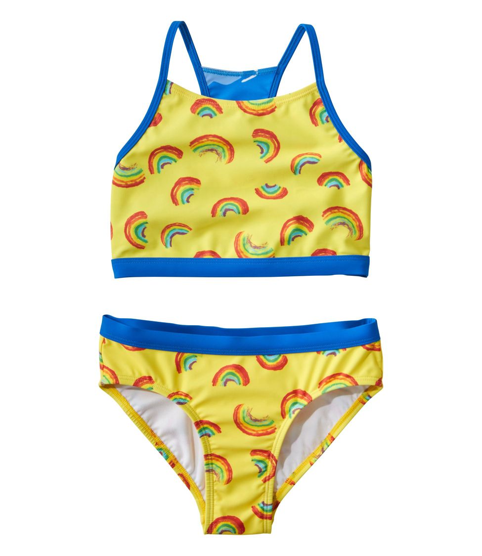 Girls' Watersports Swimwear, Crop-Top Bikini Set