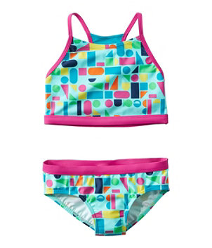 Girls' Watersports Swimwear, Crop-Top Bikini Set