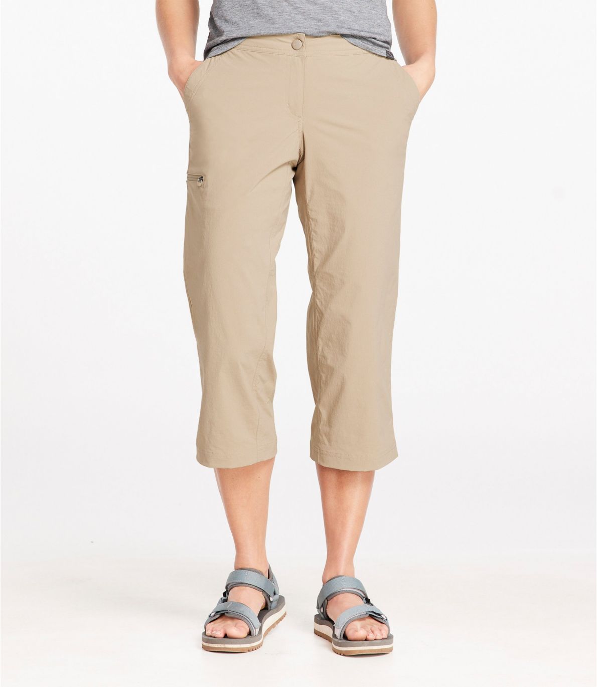 Women's Water-Repellent Comfort Trail Pants, Mid-Rise Straight-Leg Crop