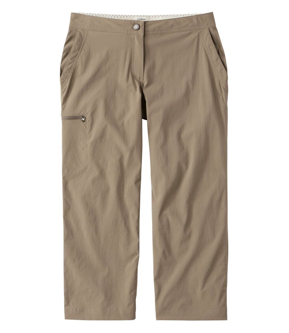 Lucy Capri Pants Women Medium Brown Hiking Crop Nylon Stretch Belted  Lightweight