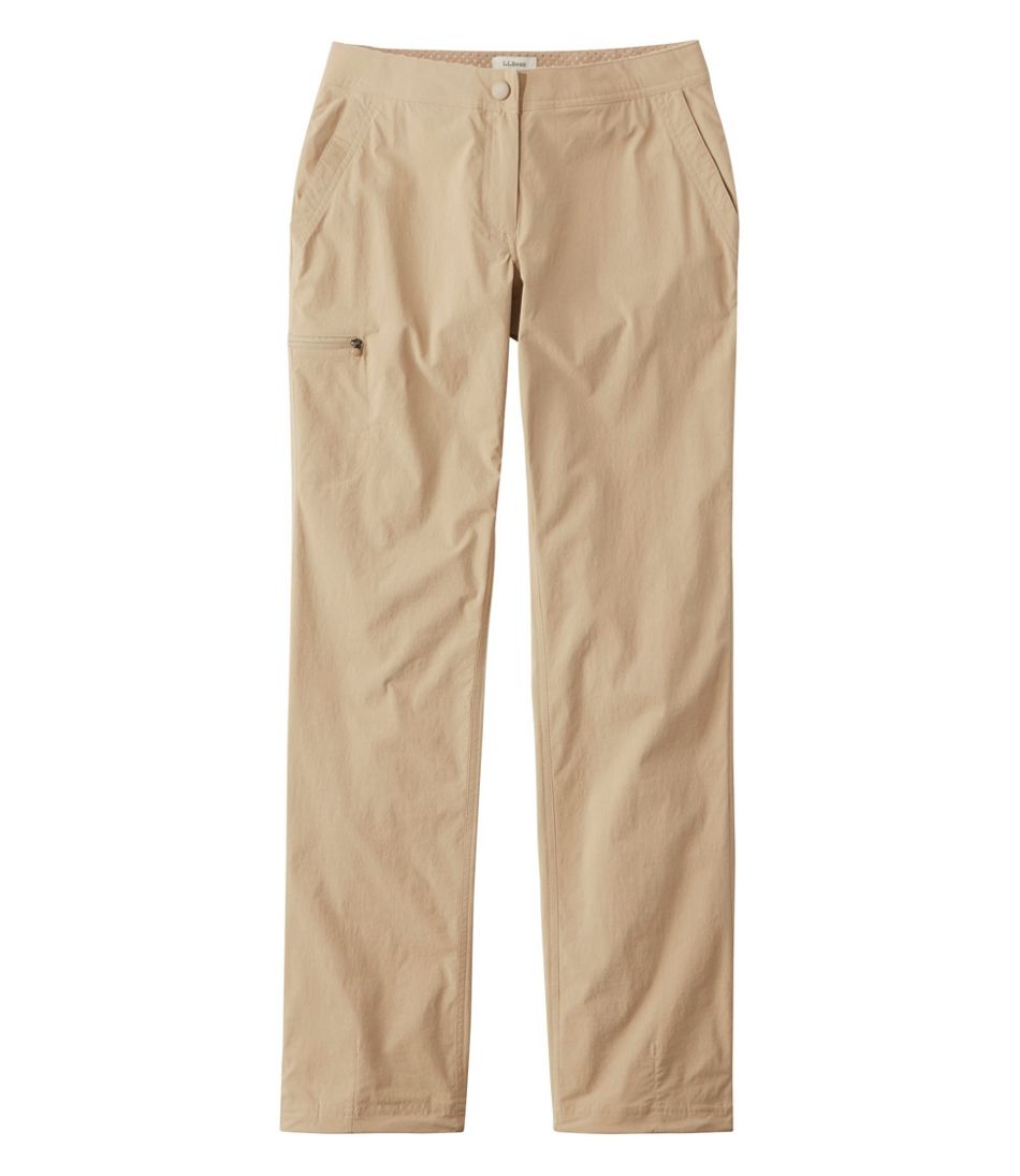 Women's Water-Repellent Comfort Trail Pants, Mid-Rise Straight-Leg ...
