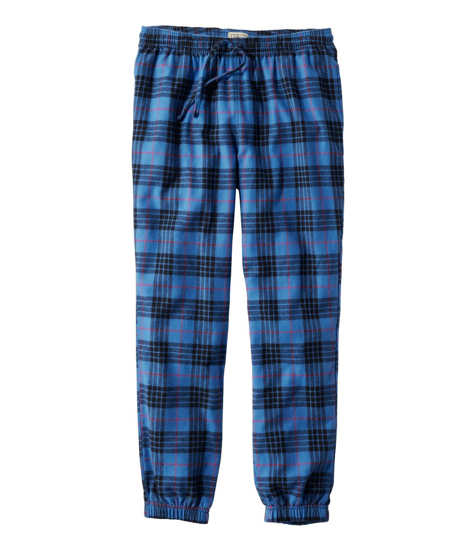 Burnside Blue & White Flannel Plaid Jogger Lounge Pants w/ Choice