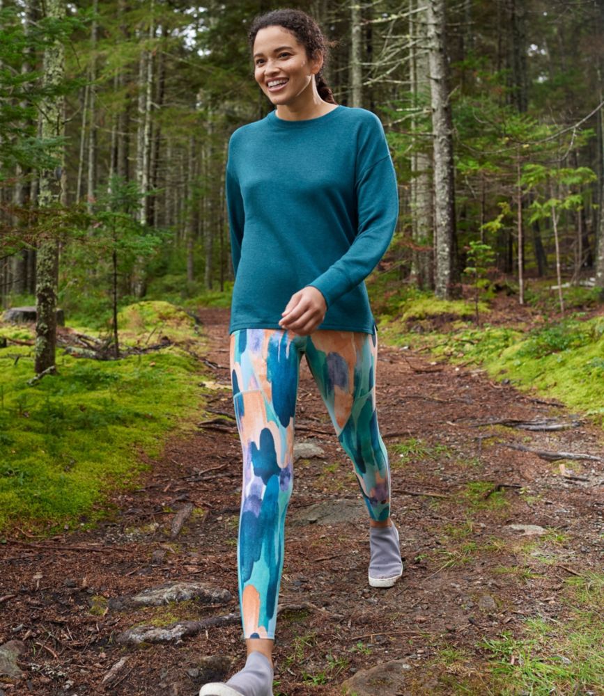 Women's L.L.Bean Everyday Performance 7/8 Pocket Tights, High-Rise Print, Carbon Navy Paintbrush Camo, small image number 6