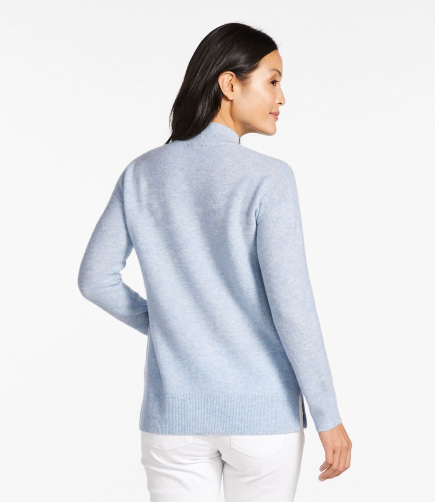 Women's Respun Cashmere Sweater, Mockneck, Soft Sable Heather, small image number 3