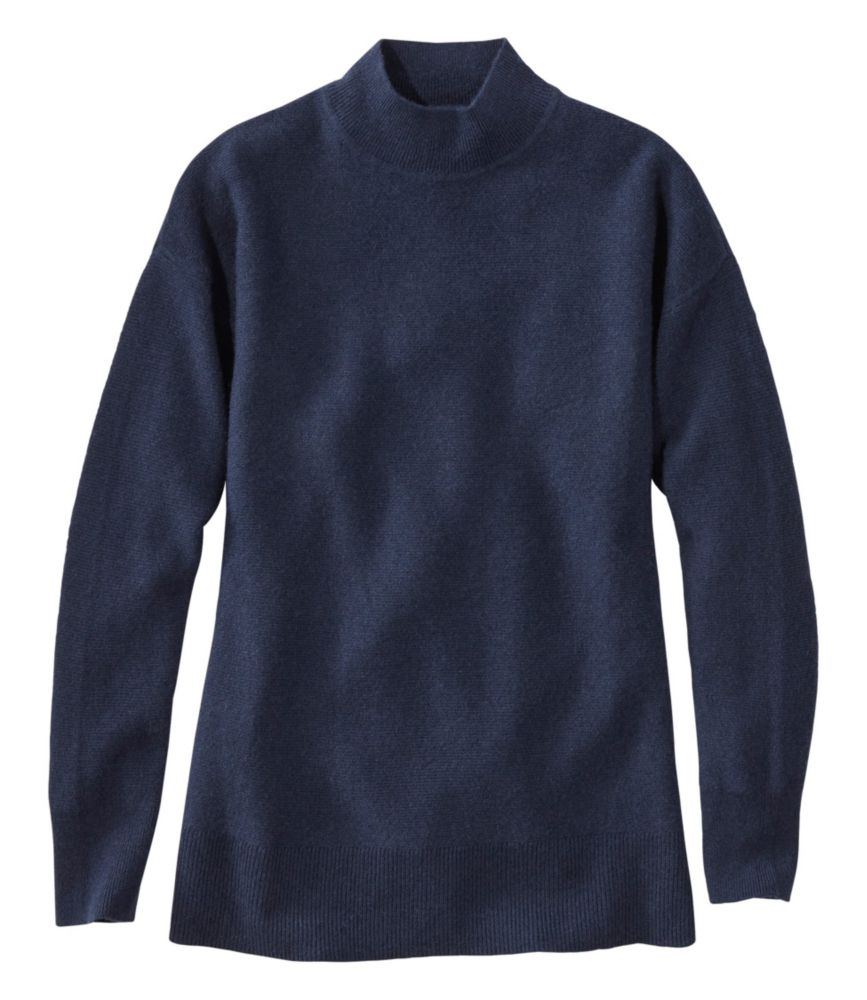 Women's Respun Cashmere Sweater, Mockneck, Classic Navy, small image number 1