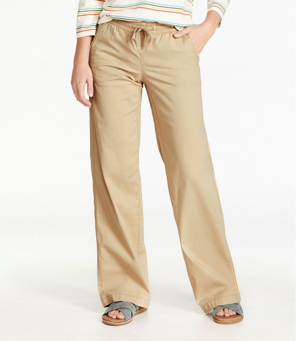 Lakewashed Pull-on Chinos, Mid-Rise Wide-Leg | Pants at