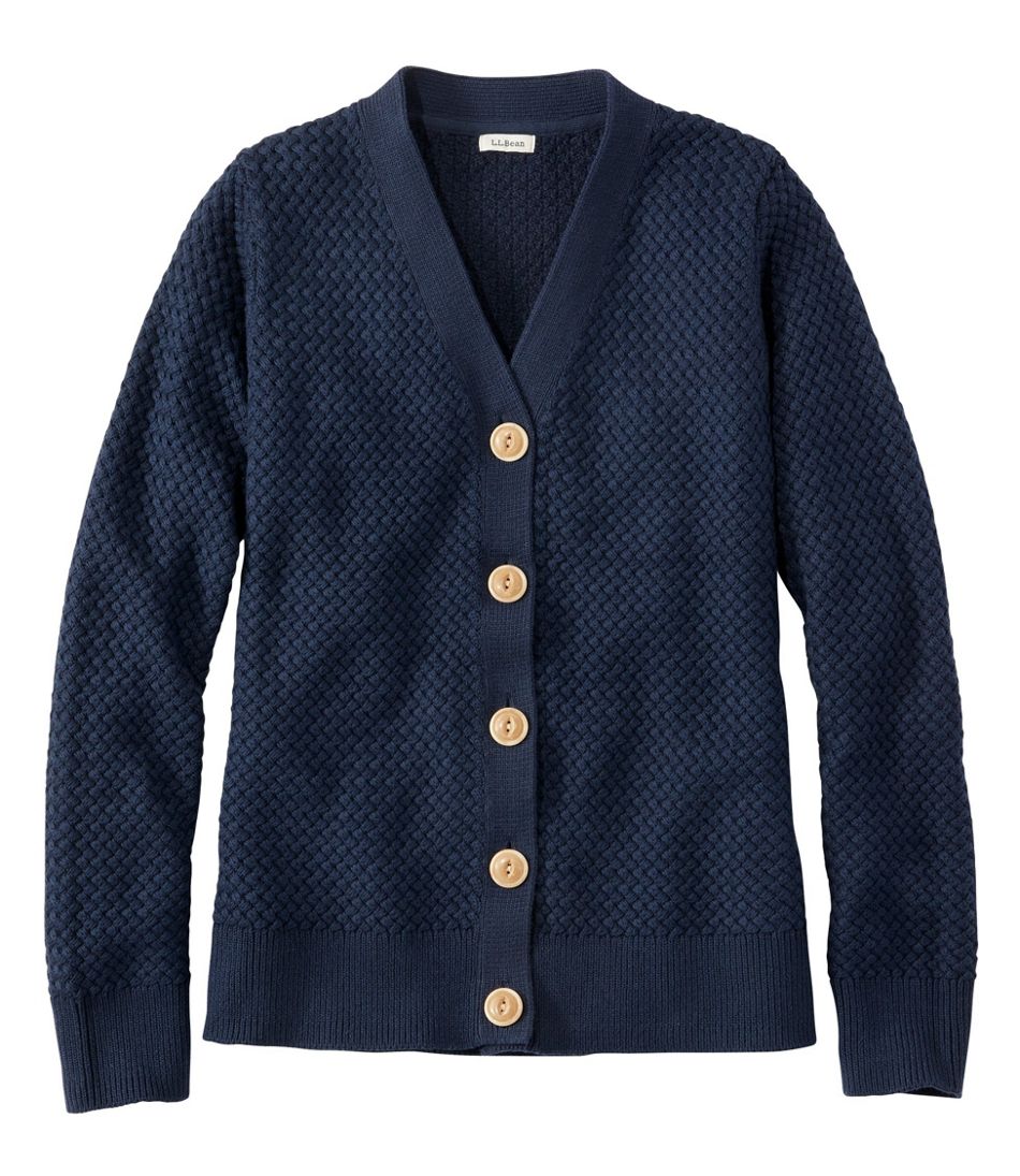 Navy Cashmere Cardigan with Gold Buttons