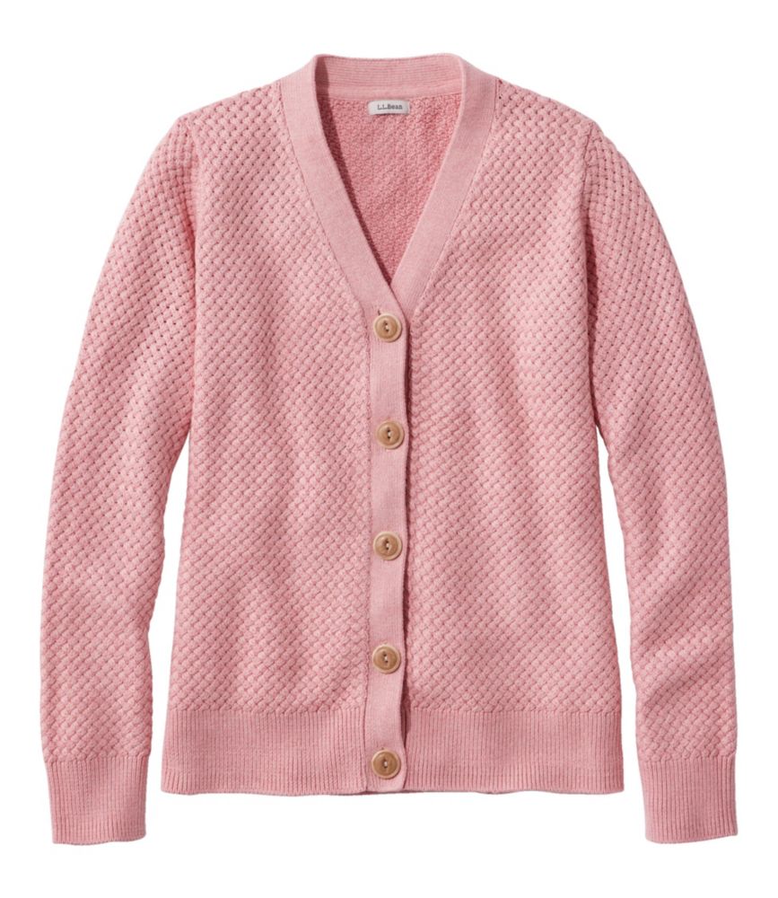 Women's Basketweave Sweater, Button-Front Cardigan