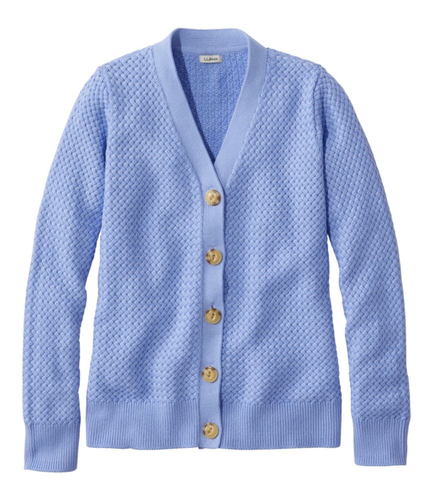 Women's Basketweave Sweater, Button-Front Cardigan