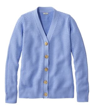 Women's Basketweave Sweater, Button-Front Cardigan