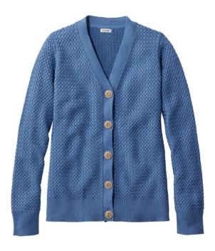 Women's Basketweave Sweater, Button-Front Cardigan