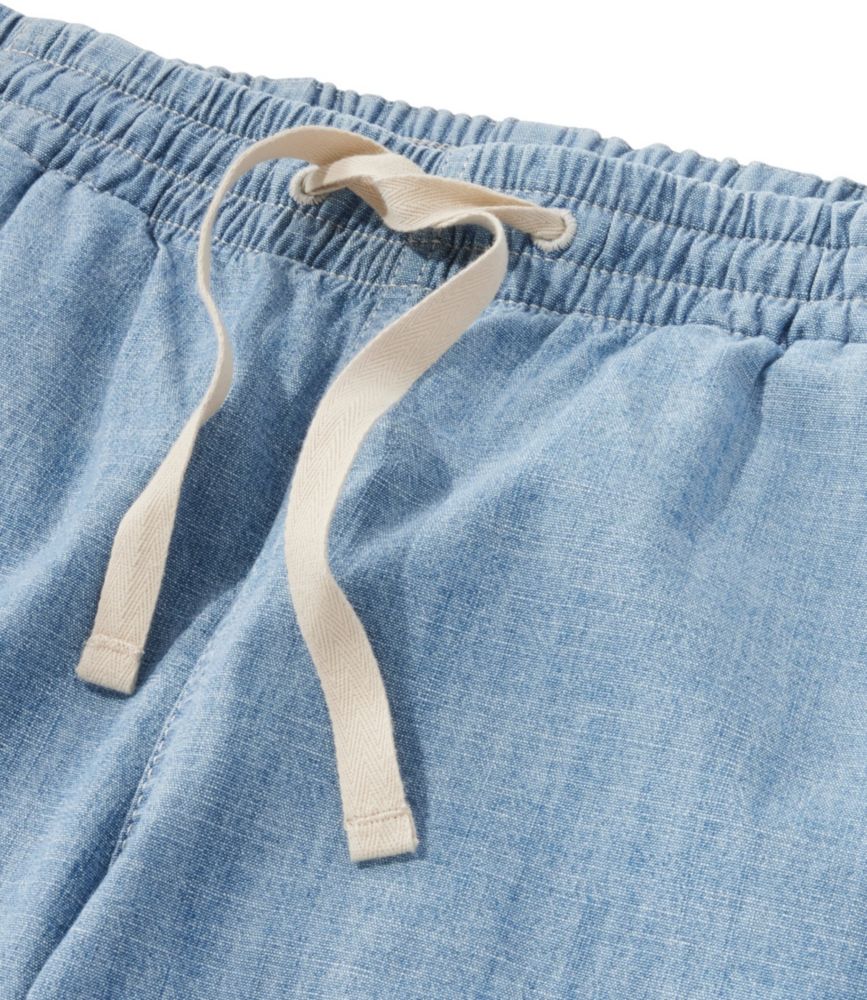 Women's Lakewashed Pull-On Chinos, Mid-Rise Wide-Leg Chambray, Chambray, small image number 4