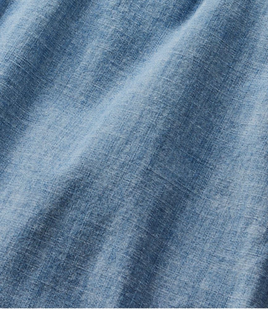 Women's Lakewashed Pull-On Chinos, Mid-Rise Wide-Leg Chambray, Chambray, small image number 7