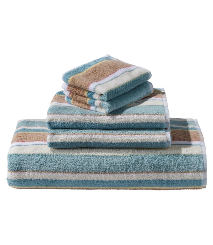 Bean's Organic Cotton Towel, Stripe, Blue Quartz, small image number 1