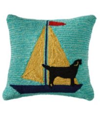 Wool Hooked Throw Pillow, Red Truck, 14 x 20