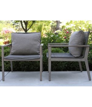 Eucalyptus Gray Wash and Rope Lounge Chair, Set of Two